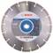 Disque de coupe diamanté de la marque Bosch pour le travail de la pierre, diamètre 300 mm, adapté à des vitesses élevées jusqu'à 5100 tr/min.