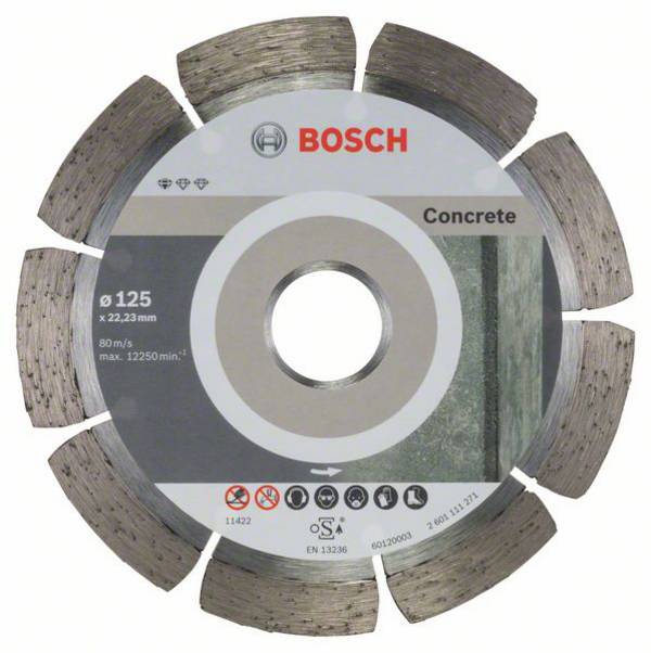 Disque à tronçonner diamanté Standard for Concrete, 125 x 22,23 x 1,6 x 10 mm Bosch 2608603240