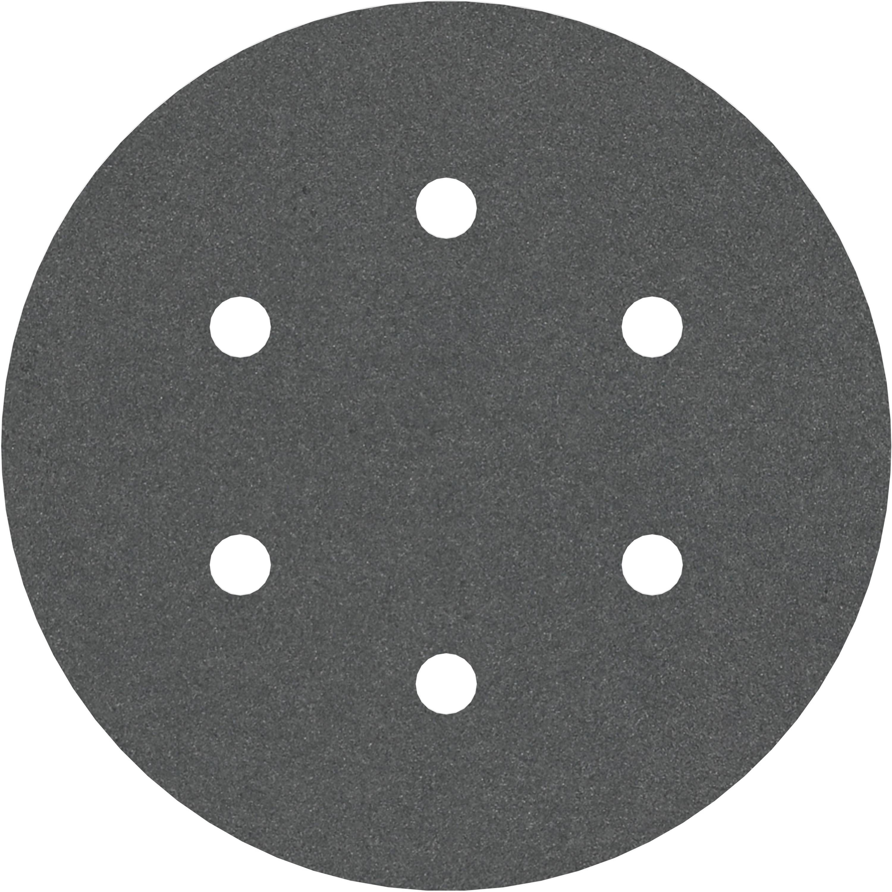 Un disque de papier de verre avec six trous répartis uniformément.