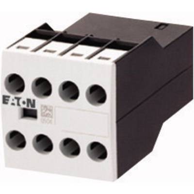 Adaptateur de bloc de connexion Eaton, noir et blanc, avec quatre entrées de câbles en haut et en bas, utilisé pour les installations électriques.