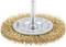 Brosse métallique en laiton avec support métallique et manche rond. Principalement utilisée pour le nettoyage et le décapage des surfaces.