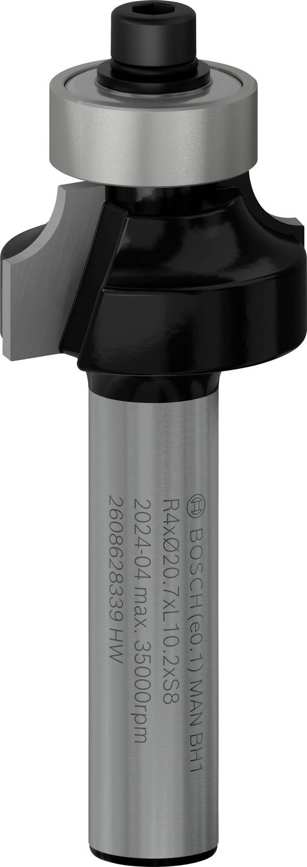 Fraise à arrondir 8 mm, R1 4 mm, L 12,7 mm, G 53 mm Bosch 2608628339
