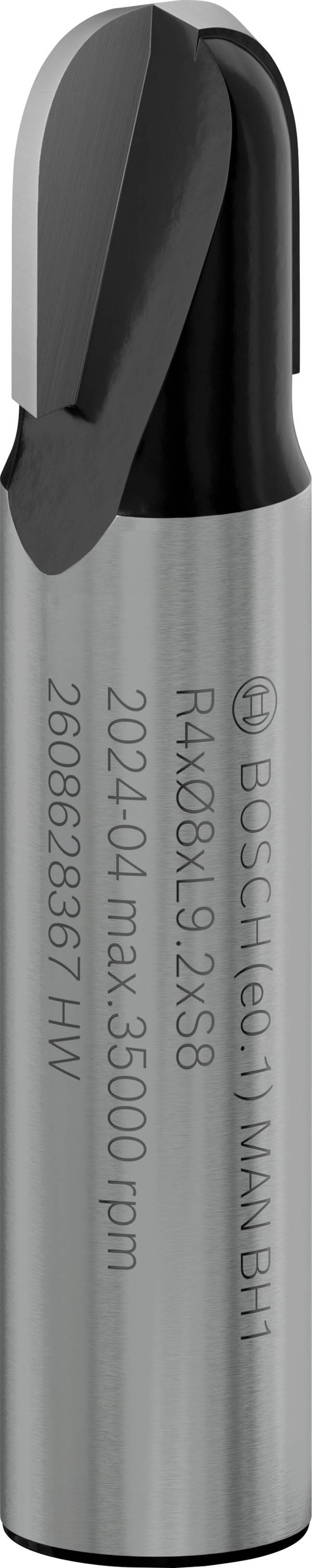 Fraise à canneler, 8 mm, R1 4 mm, D 8 mm, L 9,5 mm, G 40 mm Bosch 2608628367