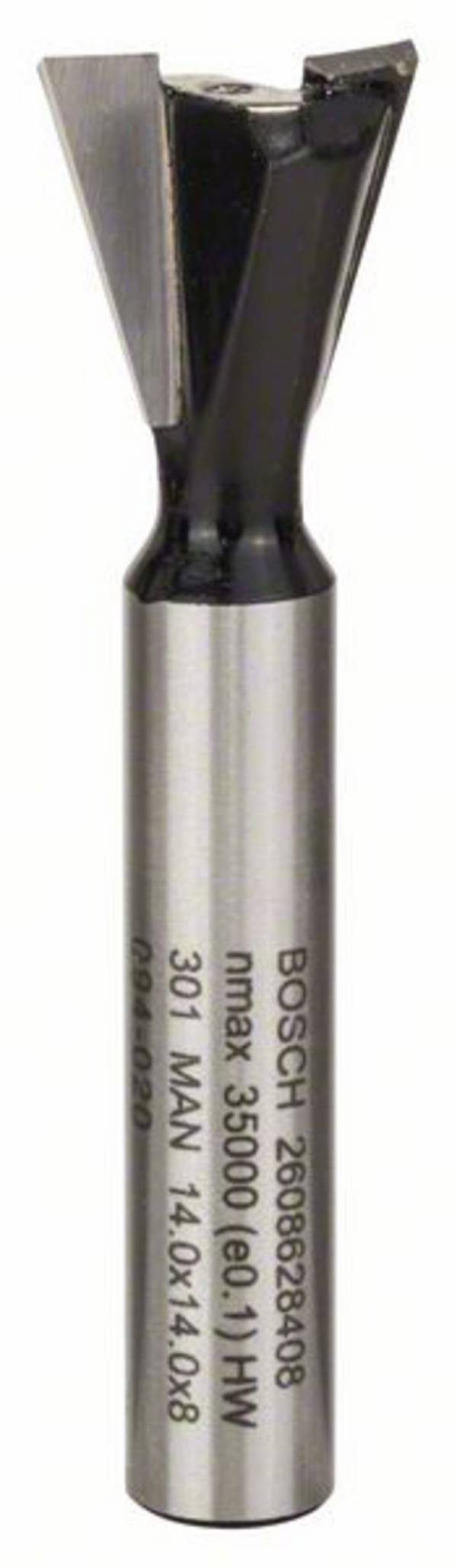 Fraise à queue d'aronde, 8 mm, D1 14,3 mm, L 12,7 mm, G 48 mm, 14°  Bosch 2608628408