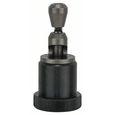 Un dispositif métallique noir à base cylindrique et à tête ajustable. Utilisé pour maintenir des objets de manière sécurisée.