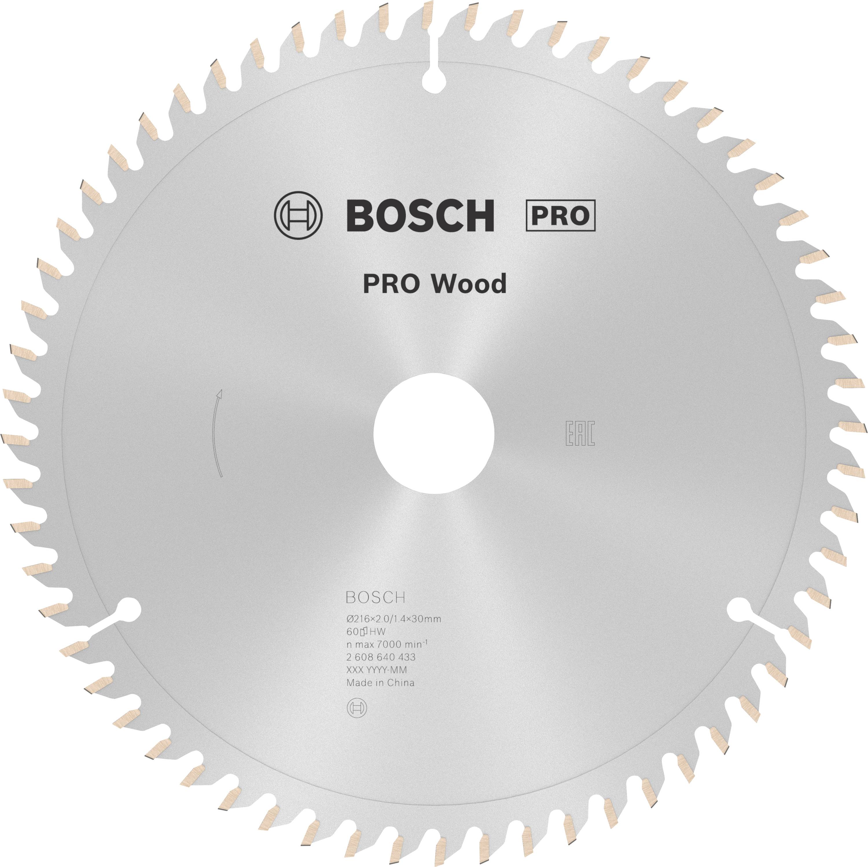 Bosch Accessories Optiline 2608640433 Lame de scie circulaire au carbure 216 x 30 x 2 mm Nombre de dents: 60 1 pc(s)