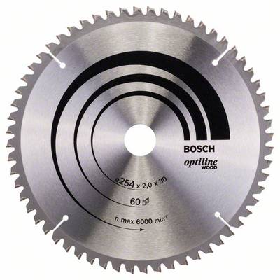 Bosch Accessories Optiline 2608640436 Lame de scie circulaire au carbure 254 x 30 x 2 mm Nombre de dents: 60 1 pc(s)