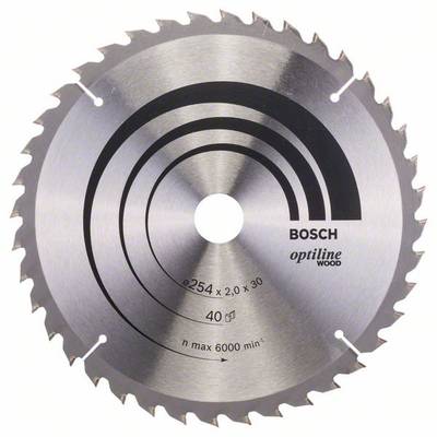 Bosch Accessories Optiline 2608640438 Lame de scie circulaire au carbure 254 x 30 x 2 mm Nombre de dents: 40 1 pc(s)