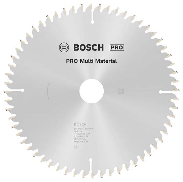 Bosch Accessories Multi Material 2608640446 Lame de scie circulaire au carbure 216 x 30 x 2.5 mm Nombre de dents: 60 1 pc(s)