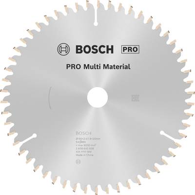Lame de scie circulaire Bosch Pro Multi Material, adaptée à plusieurs matériaux, diamètre 216 mm, 60 dents.