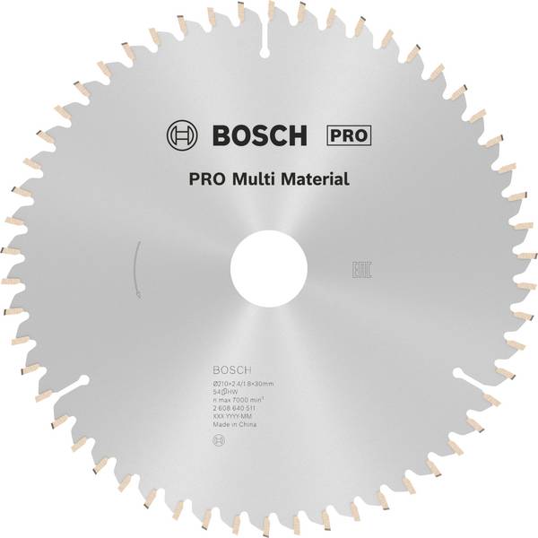Bosch Accessories Multi Material 2608640511 Lame de scie circulaire au carbure 210 x 30 x 2.4 mm Nombre de dents: 54 1 pc(s)