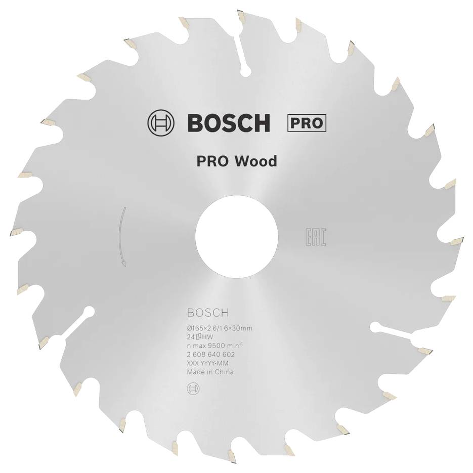 Bosch Accessories Optiline 2608640602 Lame de scie circulaire au carbure 165 x 30 x 2.6 mm Nombre de dents: 24 1 pc(s)