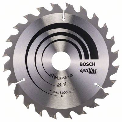 Bosch Accessories Optiline 2608640610 Lame de scie circulaire au carbure 184 x 30 x 2.6 mm Nombre de dents: 24 1 pc(s)