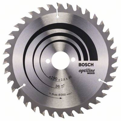 Bosch Accessories Optiline 2608640616 Lame de scie circulaire au carbure 190 x 30 x 2.6 mm Nombre de dents: 36 1 pc(s)