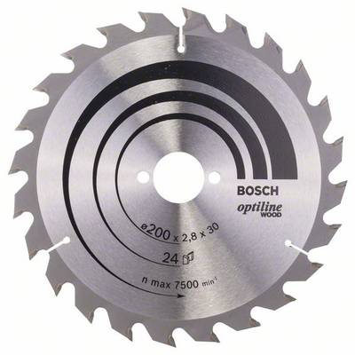 Bosch Accessories Optiline 2608640618 Lame de scie circulaire au carbure 200 x 30 x 2.8 mm Nombre de dents: 24 1 pc(s)