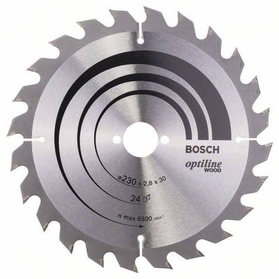 Bosch Accessories Optiline 2608640627 Lame de scie circulaire au carbure 230 x 30 x 2.8 mm Nombre de dents: 24 1 pc(s)