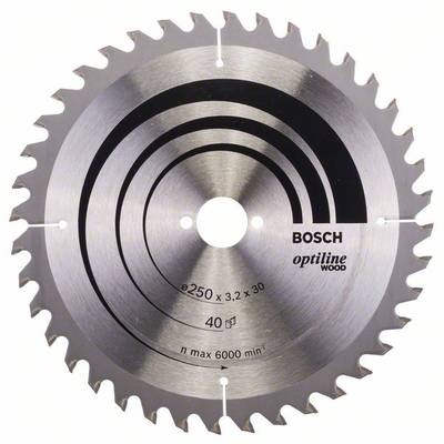 Bosch Accessories Optiline 2608640670 Lame de scie circulaire au carbure 250 x 30 x 3.2 mm Nombre de dents: 40 1 pc(s)