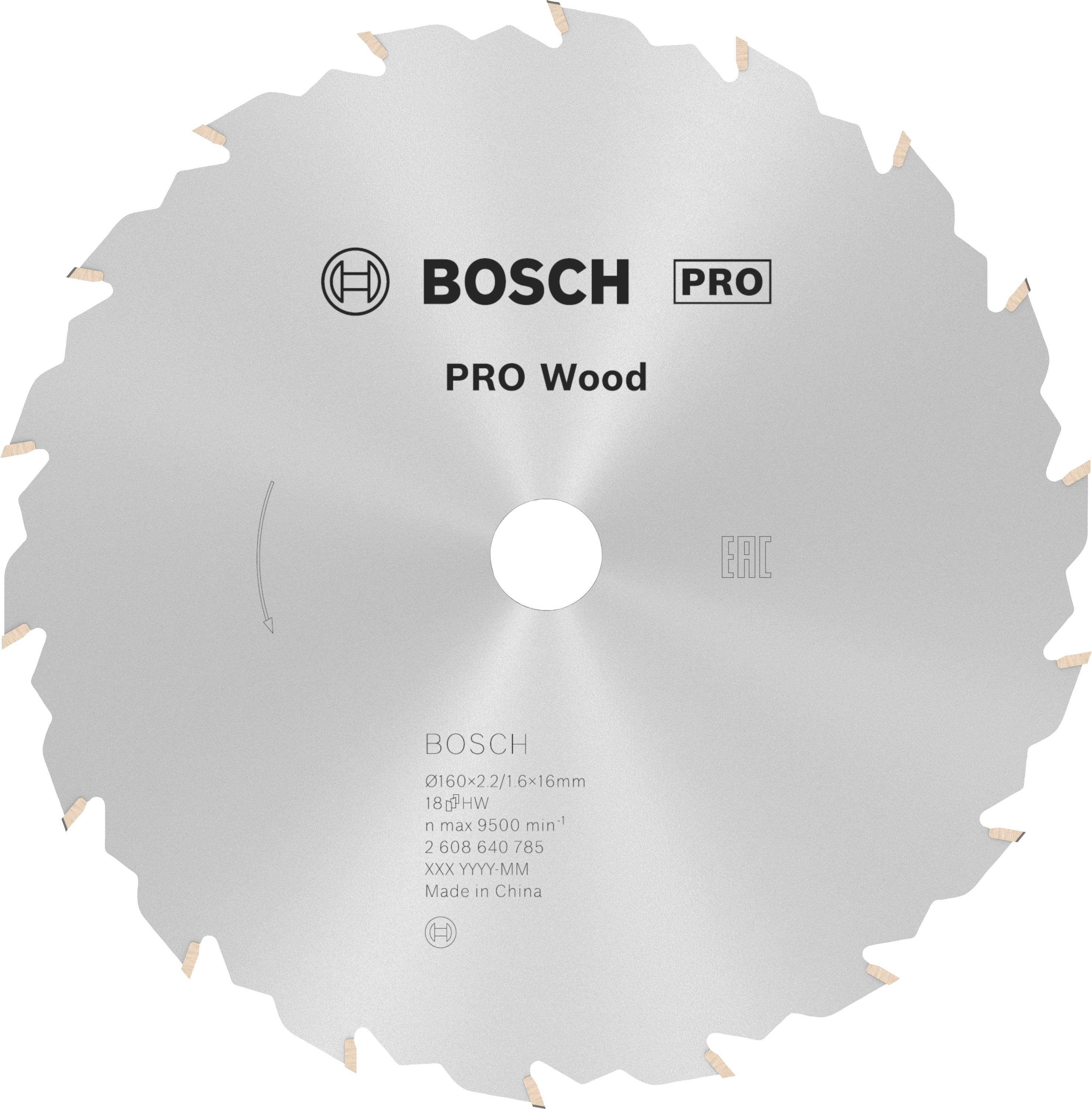Bosch Accessories Standard for Wood Speed 2608640785 Lame de scie circulaire au carbure 160 x 16 x 2.4 mm Nombre de dent
