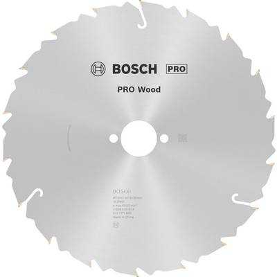 Lame de scie circulaire marquée 'BOSCH PRO Wood', couleur argent, pour coupes de bois.