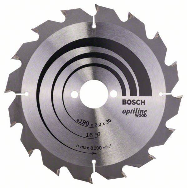 Bosch Accessories Optiline Wood 2608641184 Lame de scie circulaire au carbure 190 x 30 x 2 mm Nombre de dents: 16 1 pc(s)