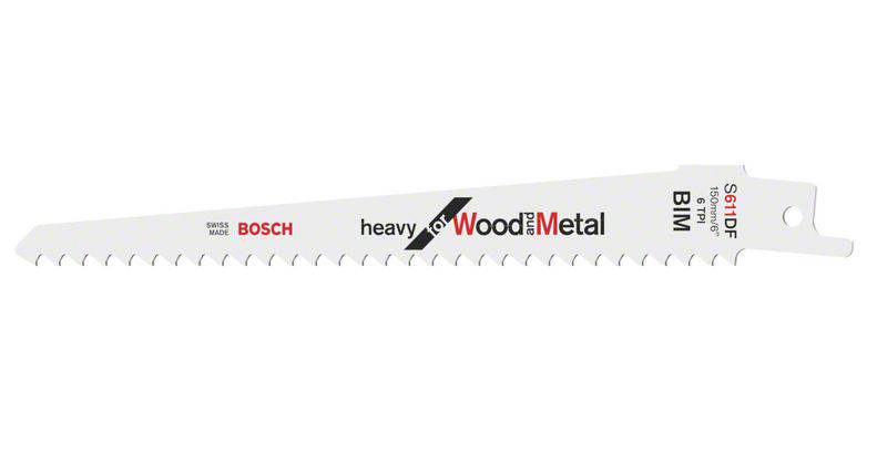 Lame de scie sabre Bosch, adaptée au bois et au métal, numéro de modèle S611DF.