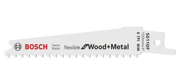 Lame de scie-sabre S 511 DF, 100 x 19 x 0,9 mm, lot de 5 Bosch Accessories 2608657723 Longueur lame de scie 100 mm 5 pc(s)