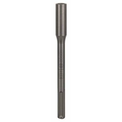 Foret métallique avec forme creuse et tige allongée, adapté pour une utilisation dans une perceuse.