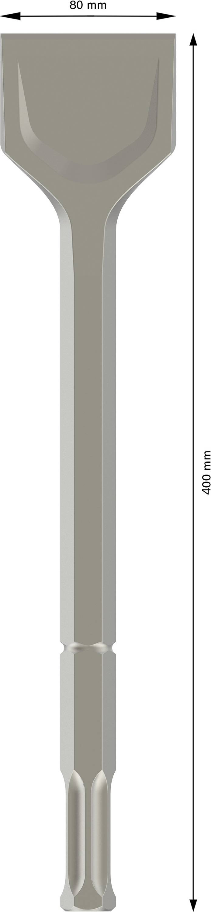 Ciseau plat d'une largeur de 20 mm et d'une longueur de 400 mm.