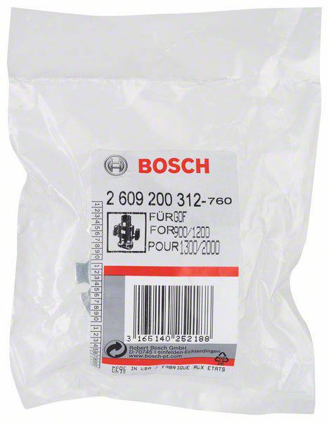 Un emballage transparent de Bosch avec une étiquette indiquant un numéro de produit et des informations de compatibilité pour différents outils.