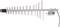 Une antenne Yagi à éléments multiples est fixée sur un support. Elle est utilisée pour la réception de signaux sans fil.