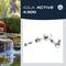 Image du produit 'AQUA ACTIVE 4.500' : Cascade avec des pierres dans un jardin, à côté un dessin technique de composants ; logo de la marque en haut à droite.