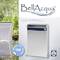 'BellAcqua' Cascade de design avec structure en acier inoxydable, look moderne. Coupe nettement dans l'eau, adapté aux jardins.