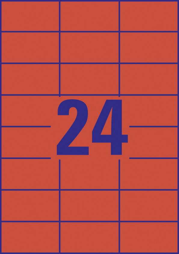 Nombre '24' en chiffres bleus, centré sur un fond rouge avec des lignes de grille bleues.