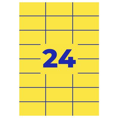 Rectangle jaune avec grille bleue et grand chiffre bleu « 24 » au centre.