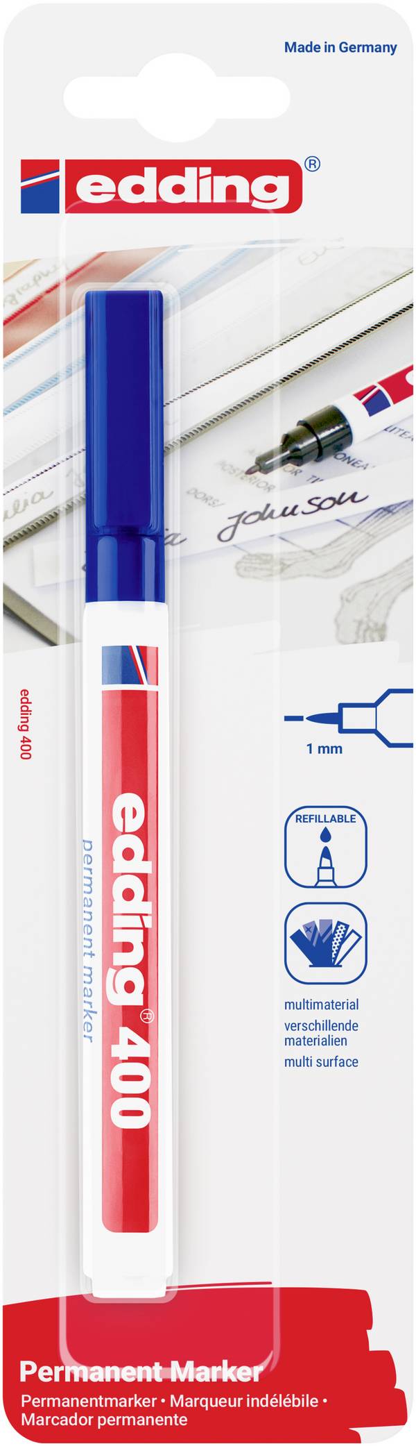 Edding 4-400-1-1003 N/A bleu N/A 1 mm (max) 1 pc(s)
