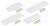 Quatre plaques de couverture blanches, chacune avec deux bandes de fixation vertes, disposées en diagonale sur un fond blanc.