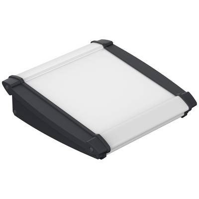 Un plafonnier LED rectangulaire au cadre noir et à diffuseur blanc, adapté aux espaces intérieurs modernes.