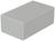 Boîtier en plastique gris rectangulaire, vu en perspective, sans ouvertures ni marques visibles.