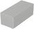 Boîtier électronique rectangulaire gris en plastique, adapté au rangement de composants électriques.
