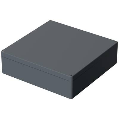 Boîtier carré gris foncé aux coins arrondis, adapté aux appareils électroniques ou aux applications industrielles.