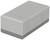 Un bloc rectangulaire gris tridimensionnel sur un fond blanc.