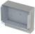 Boîtier en plastique gris avec couvercle transparent et poignées sur les deux côtés, généralement utilisé pour les installations électriques ou comme boîtier de protection.