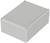 Un boîtier rectangulaire gris, probablement en plastique, avec des coins arrondis et des vis à chaque angle du couvercle.