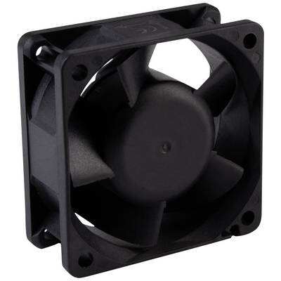 Ventilateur noir, carré, à quatre pales, destiné au refroidissement d'appareils électroniques.