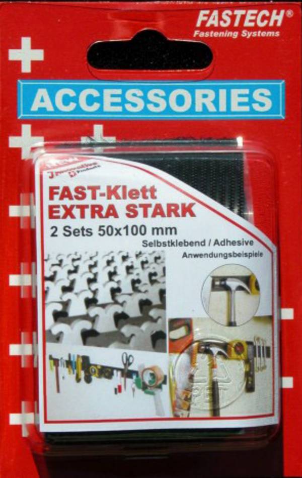 FASTECH® 730-330-2C Bande auto-agrippante hotmelt à coller partie velours et partie agrippante, extra-fort (L x l) 100 mm x 50 mm noir 2 paire(s)