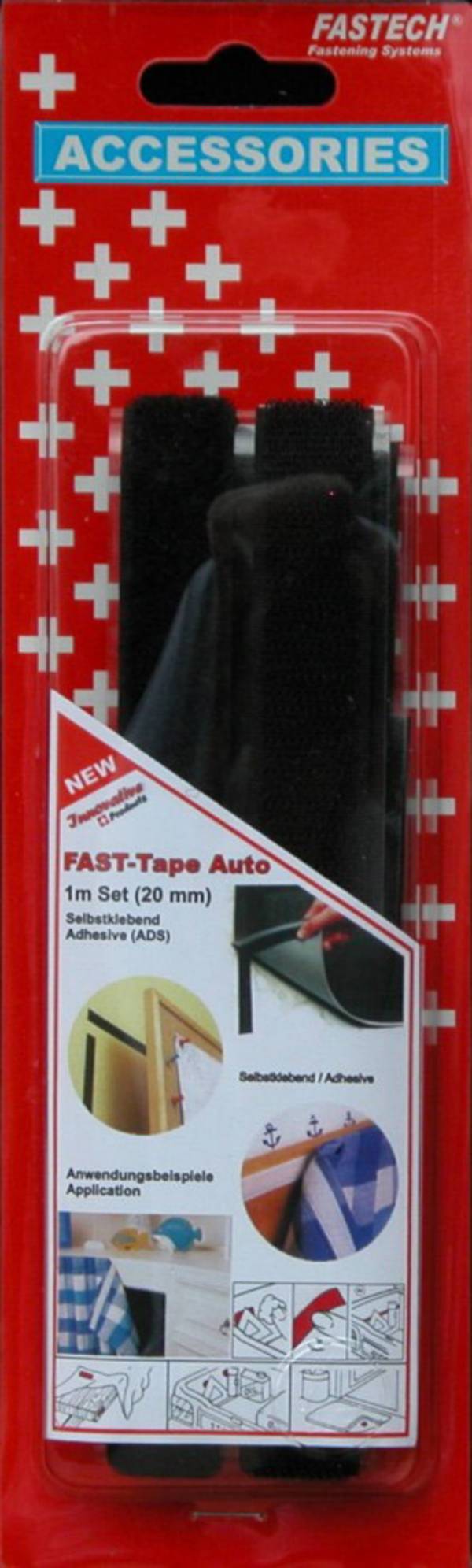 FASTECH® 909-330C Bande auto-agrippante hotmelt à coller partie velours et partie agrippante (L x l) 1000 mm x 20 mm noir 1 paire(s)
