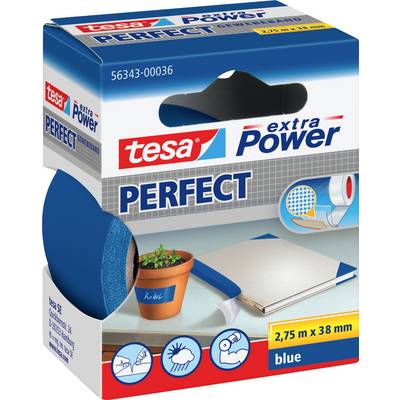 Ruban adhésif toilé tesa® extra Power tesa 56343-00036-03 bleu (L x l) 2.75 m x 38 mm caoutchouc 1 pc(s)-0