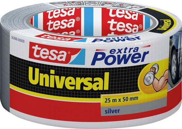 Ruban adhésif toilé tesa® extra Power tesa 56388-00000-16 argent (L x l) 25 m x 50 mm caoutchouc 1 pc(s)