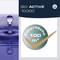 Une goutte d'eau tombe dans l'eau. Logo avec texte : « Surface de filtration 100 m² ».