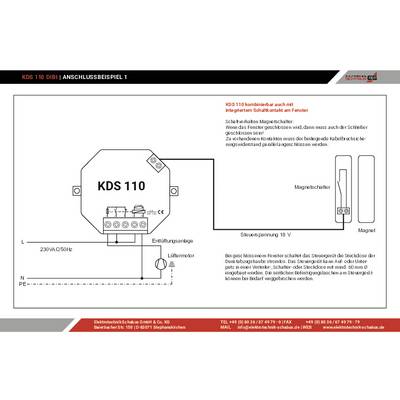 Schabus Commande d'aération câblée KDS110 1150 W blanc Autorisations (contrôle d'air vicié): DIBt-4